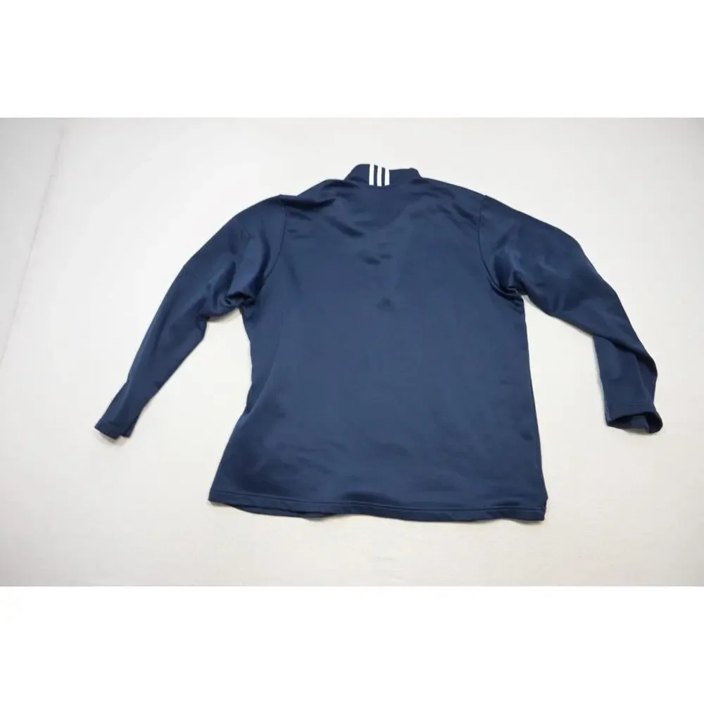 Adidas Track Soccer‎ Jacket 1/4 Zip Blue Pullover Athletic Mens Size 2XL XXL